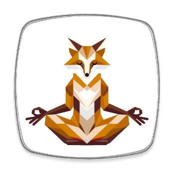 geometrische Fuchs bei der Meditation - Viereckiger Kühlschrankmagnet - Weiß - Vorne