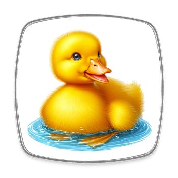 Ente Ente Ente Ente Ente - Viereckiger Kühlschrankmagnet - Weiß - Vorne