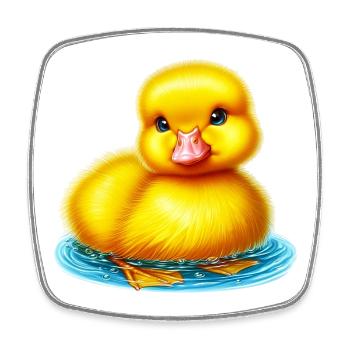 Ente Ente Ente Ente Ente - Viereckiger Kühlschrankmagnet - Weiß - Vorne