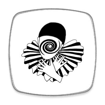Vintage Galaktischer Pierrot - Viereckiger Kühlschrankmagnet - Weiß - Vorne