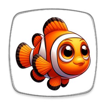 Clownfisch - Viereckiger Kühlschrankmagnet - Weiß - Vorne