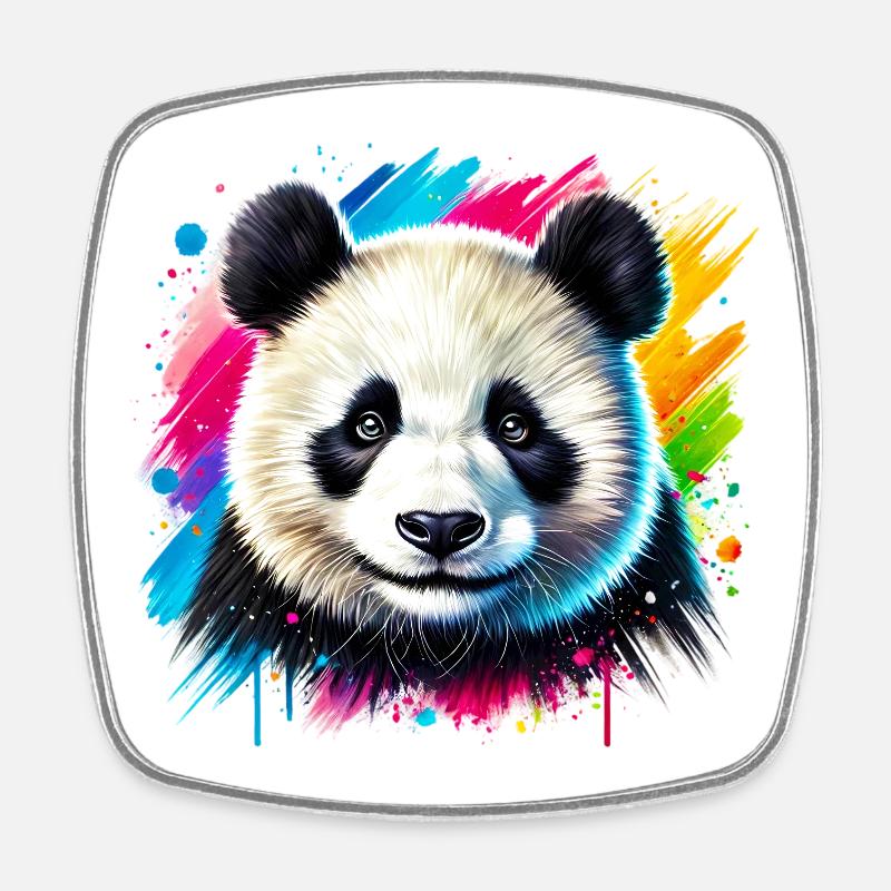 Panda - Viereckiger Kühlschrankmagnet - Weiß