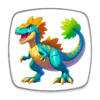 Dinosaur - Square fridge magnet - white - Front