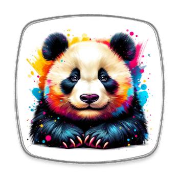 Panda - Viereckiger Kühlschrankmagnet - Weiß - Vorne