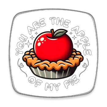 YOU ARE THE APPLE OF MY PIE - Square fridge magnet - white - Front