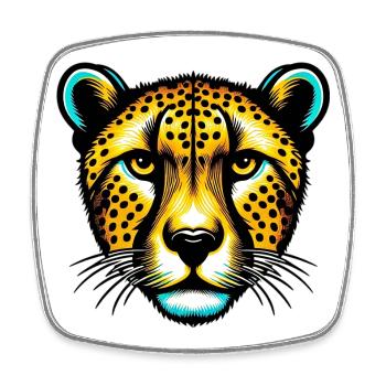 Gepard - Viereckiger Kühlschrankmagnet - Weiß - Vorne