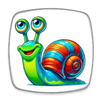 Schnecke - Viereckiger Kühlschrankmagnet - Weiß - Vorne