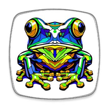 Frog - Square fridge magnet - white - Front