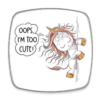 Trop mignon Rainbow Unicorn Fantasy - Magnet carré - blanc - Devant