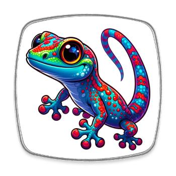 Gecko - Square fridge magnet - white - Front