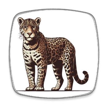 Jaguar - Viereckiger Kühlschrankmagnet - Weiß - Vorne