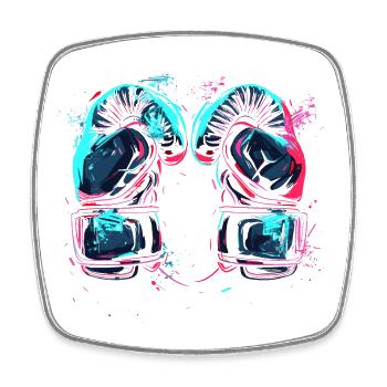 Kickboxing Gloves Steampunk Look - Square fridge magnet - white - Front