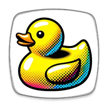 Ente Ente Ente Ente Ente - Viereckiger Kühlschrankmagnet - Weiß - Vorne