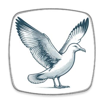 Gull - Square fridge magnet - white - Front