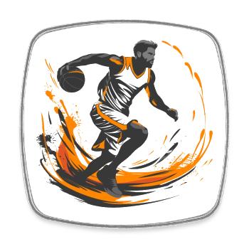 Basketballer - Square fridge magnet - white - Front