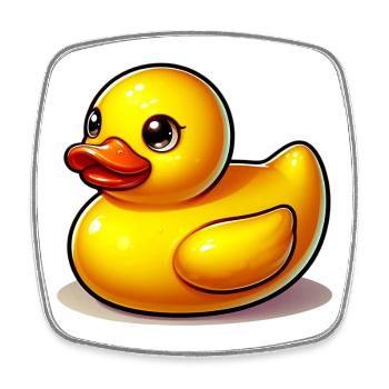 Ente Ente Ente Ente Ente - Viereckiger Kühlschrankmagnet - Weiß - Vorne