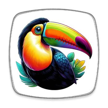 Toucan - Square fridge magnet - white - Front