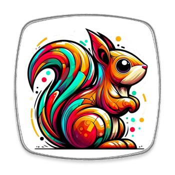 Squirrel - Square fridge magnet - white - Front
