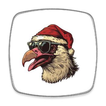 Harpie oiseau Noël drôle - Magnet carré - blanc - Devant