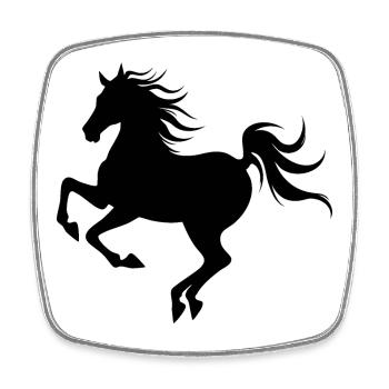 Silhouette de cheval gracieuse en mouvement - Magnet carré - blanc - Devant
