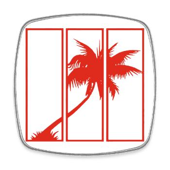 Holiday View (Red) - Square fridge magnet - white - Front