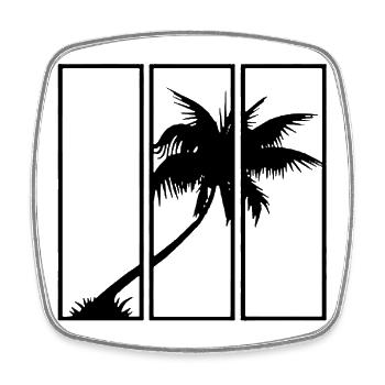 Holiday View (Black) - Square fridge magnet - white - Front