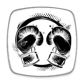 Kickboxing - Magnet carré - blanc - Devant