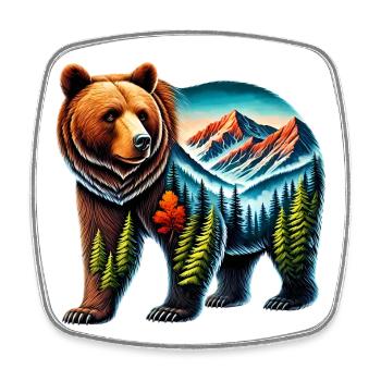 Bear - Square fridge magnet - white - Front