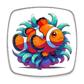 Clownfish - Square fridge magnet - white - Front
