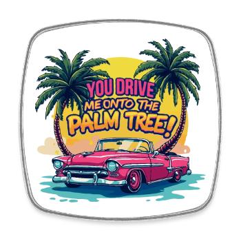 Denglisch Du bringst mich auf die Palme Funny - Viereckiger Kühlschrankmagnet - Weiß - Vorne