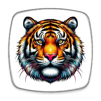 Tigre - Magnet carré - blanc - Devant