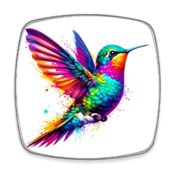 Colibri - Magnet carré - blanc - Devant
