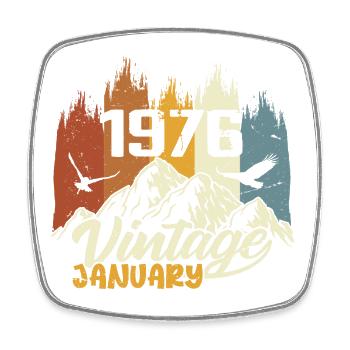 Anniversaire Janvier 1976 - Cadeau Janvier 1976 - Magnet carré - blanc - Devant