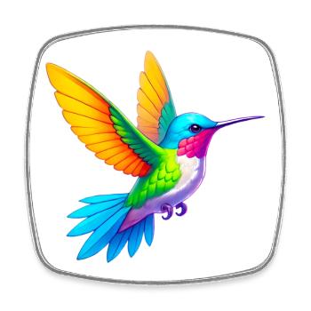 Kolibri - Viereckiger Kühlschrankmagnet - Weiß - Vorne