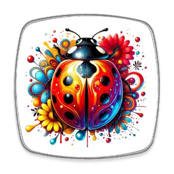Ladybird - Square fridge magnet - white - Front