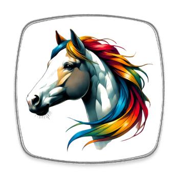 Horse - Square fridge magnet - white - Front