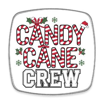 Festive Candy Cane Crew Christmas - Square fridge magnet - white - Front