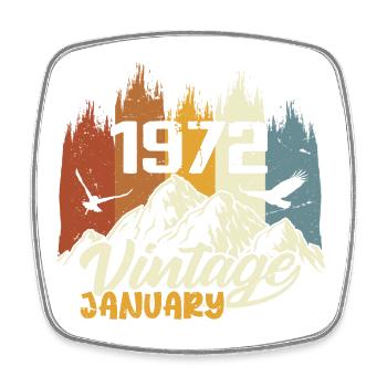 Anniversaire Janvier 1972 - Cadeau Janvier 1972 - Magnet carré - blanc - Devant