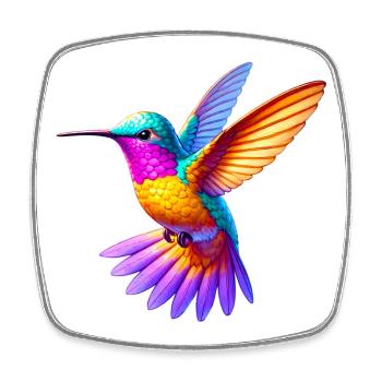 Kolibri - Viereckiger Kühlschrankmagnet - Weiß - Vorne