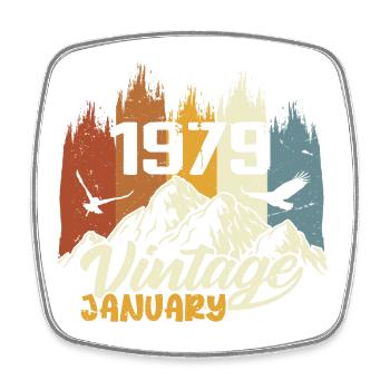 Birthday January 1979 - Gift January 1979 - Square fridge magnet - white - Front