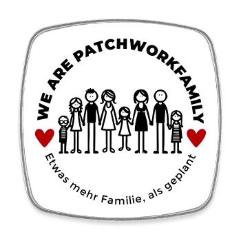 We are Patchworkfamily - Viereckiger Kühlschrankmagnet - Weiß - Vorne