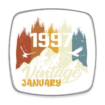 Birthday January 1997 - Gift January 1997 - Square fridge magnet - white - Front