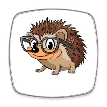 Russischer Igel Design für Tierliebhaber Russland - Viereckiger Kühlschrankmagnet - Weiß - Vorne