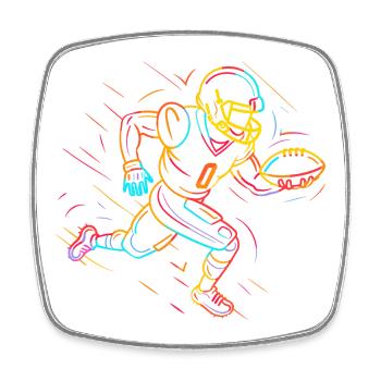 Footballer Line Art - Viereckiger Kühlschrankmagnet - Weiß - Vorne