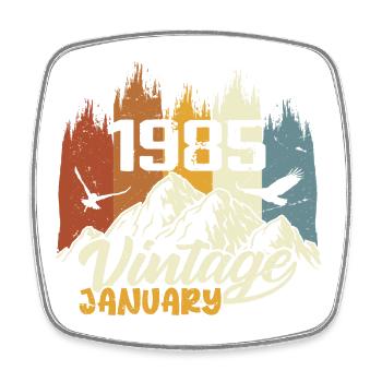 Geburtstag Januar 1985 - Geschenk Januar 1985 - Viereckiger Kühlschrankmagnet - Weiß - Vorne