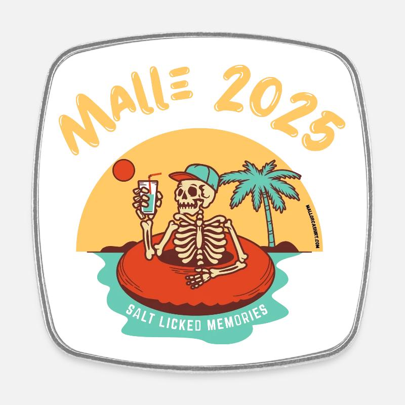 Malle 2025 - the Mallorca Party - Square fridge magnet - white