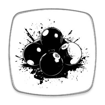 Billiard Balls Street Art - Square fridge magnet - white - Front