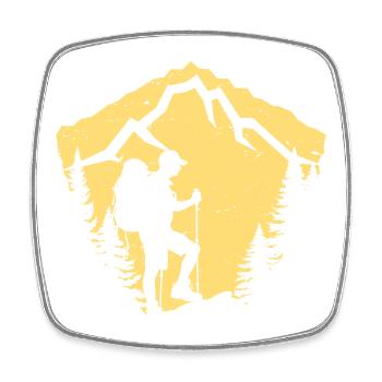 Bergwanderung Silhouette Design - Viereckiger Kühlschrankmagnet - Weiß - Vorne