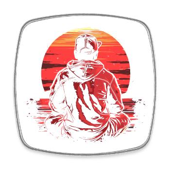 Game Lover 80s Look - Square fridge magnet - white - Front
