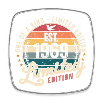 Geburtstagsgeschenk 1969 Jahrgang 1969 Retro 1969 - Viereckiger Kühlschrankmagnet - Weiß - Vorne